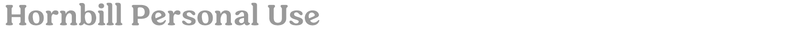 Hornbill font preview